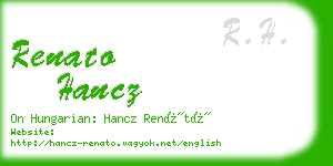 renato hancz business card